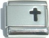 Personalised Christening charm - Any Name & date black cross